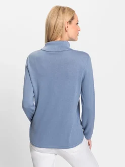 Pullover|heine Rollkragenpullover in Feinstrick-Qualität bleu