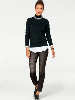 Pullover|heine Rollkragenpullover in Feinstrick-Qualität schwarz