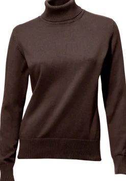 Pullover|heine Rollkragenpullover in Feinstrick-Qualität schokobraun