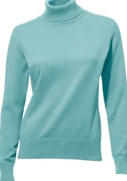 Pullover|heine Rollkragenpullover in Feinstrick-Qualität aqua