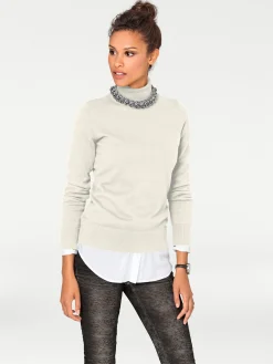 Pullover|heine Rollkragenpullover in Feinstrick-Qualität offwhite
