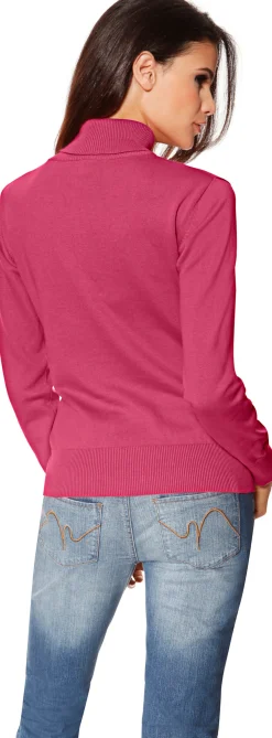 Pullover|heine Rollkragenpullover in Feinstrick-Qualität pink