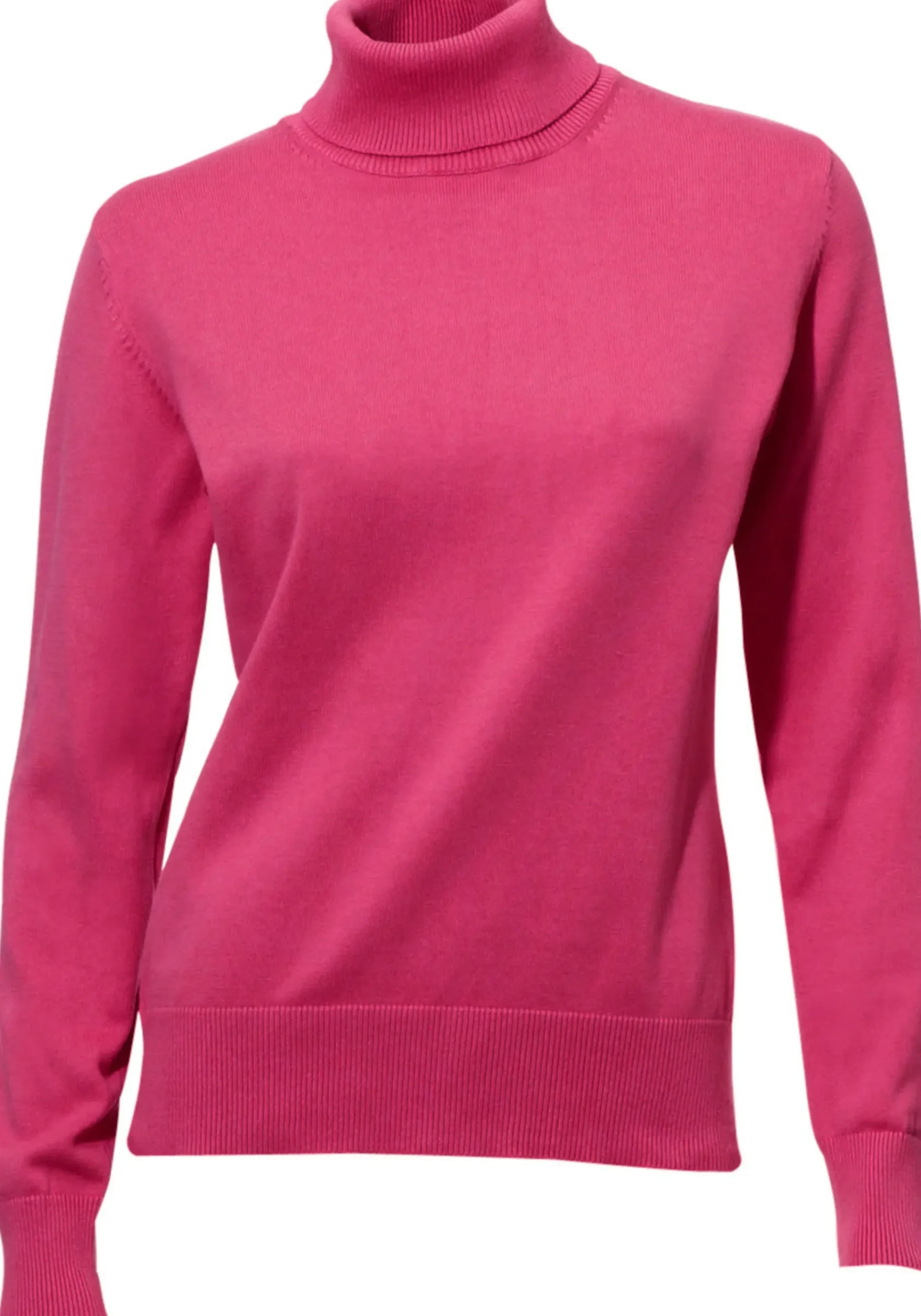 Pullover|heine Rollkragenpullover in Feinstrick-Qualität pink