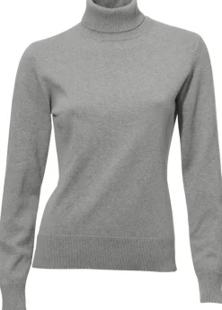 Pullover|heine Rollkragenpullover in Feinstrick-Qualität grau-melange