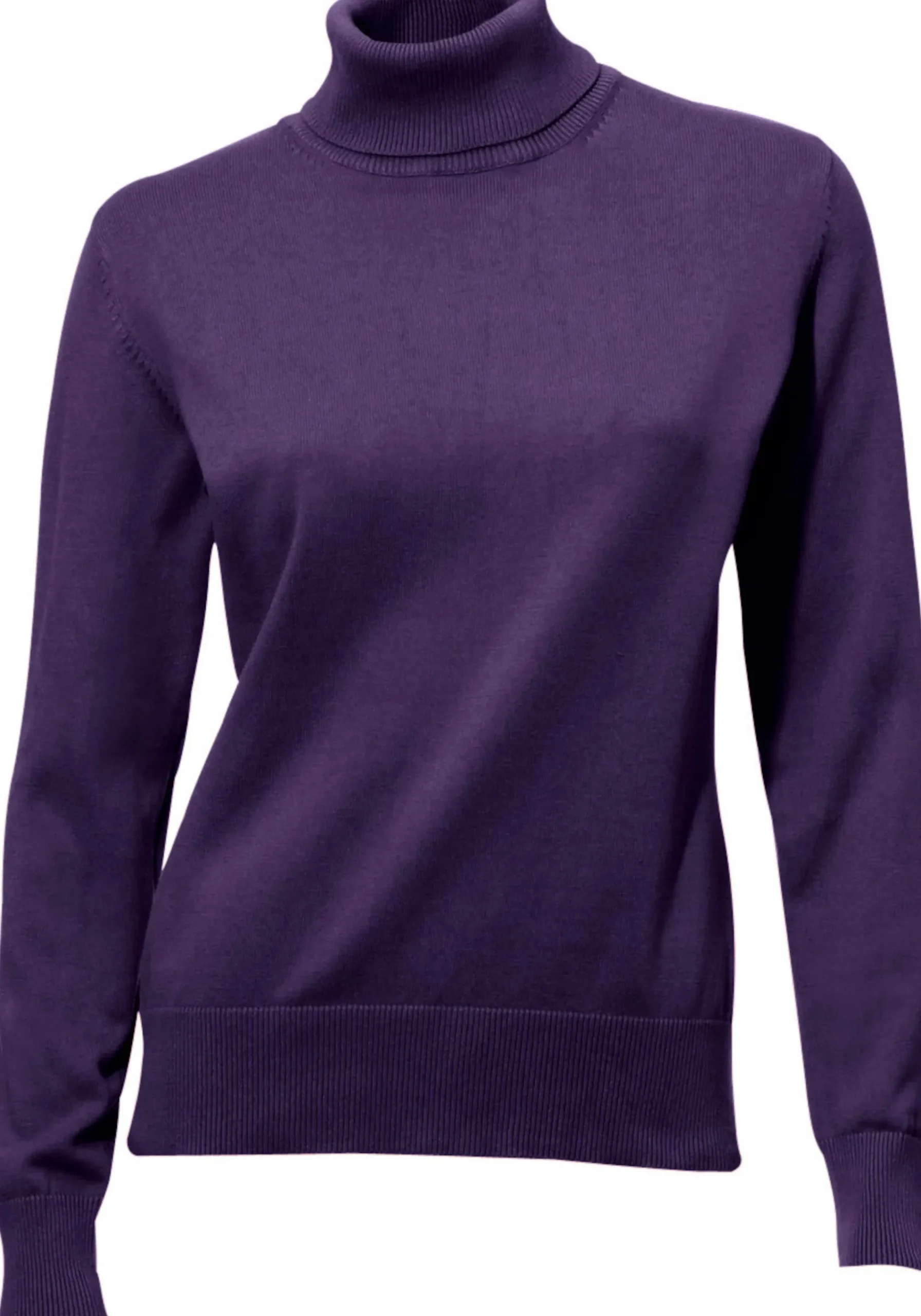 Pullover|heine Rollkragenpullover in Feinstrick-Qualität pflaume