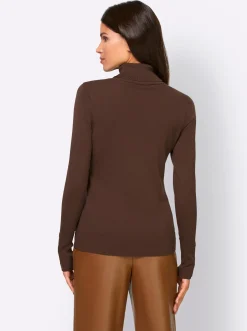 Pullover|heine Rollkragenpullover in Viskose-Qualität schoko