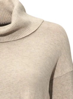 Pullover|heine Rollkragenpullover mit Fransen sand