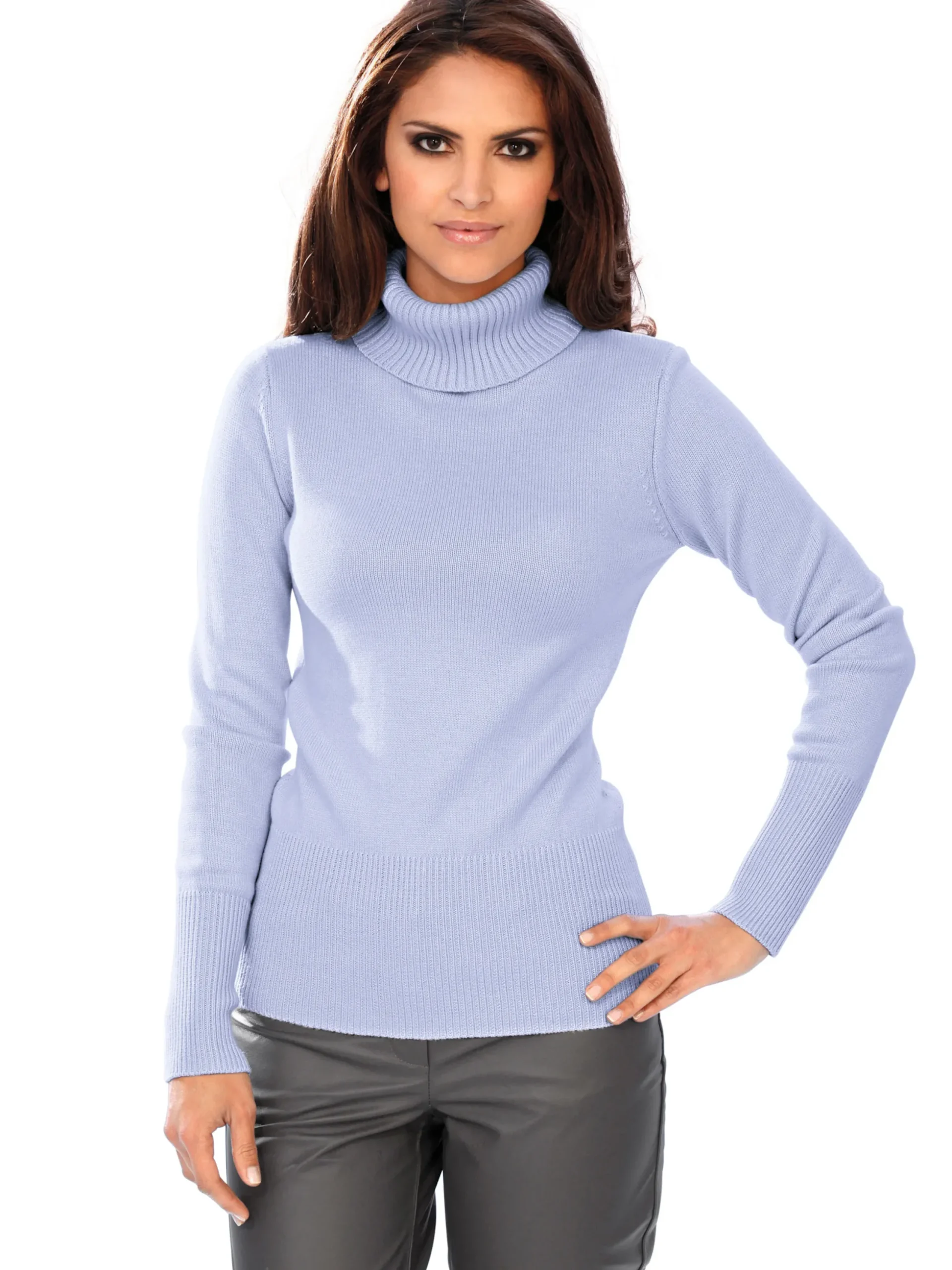 Basics|Pullover|heine Rollkragenpullover mit Kaschmir-Anteil hellblau
