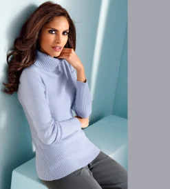 Basics|Pullover|heine Rollkragenpullover mit Kaschmir-Anteil hellblau
