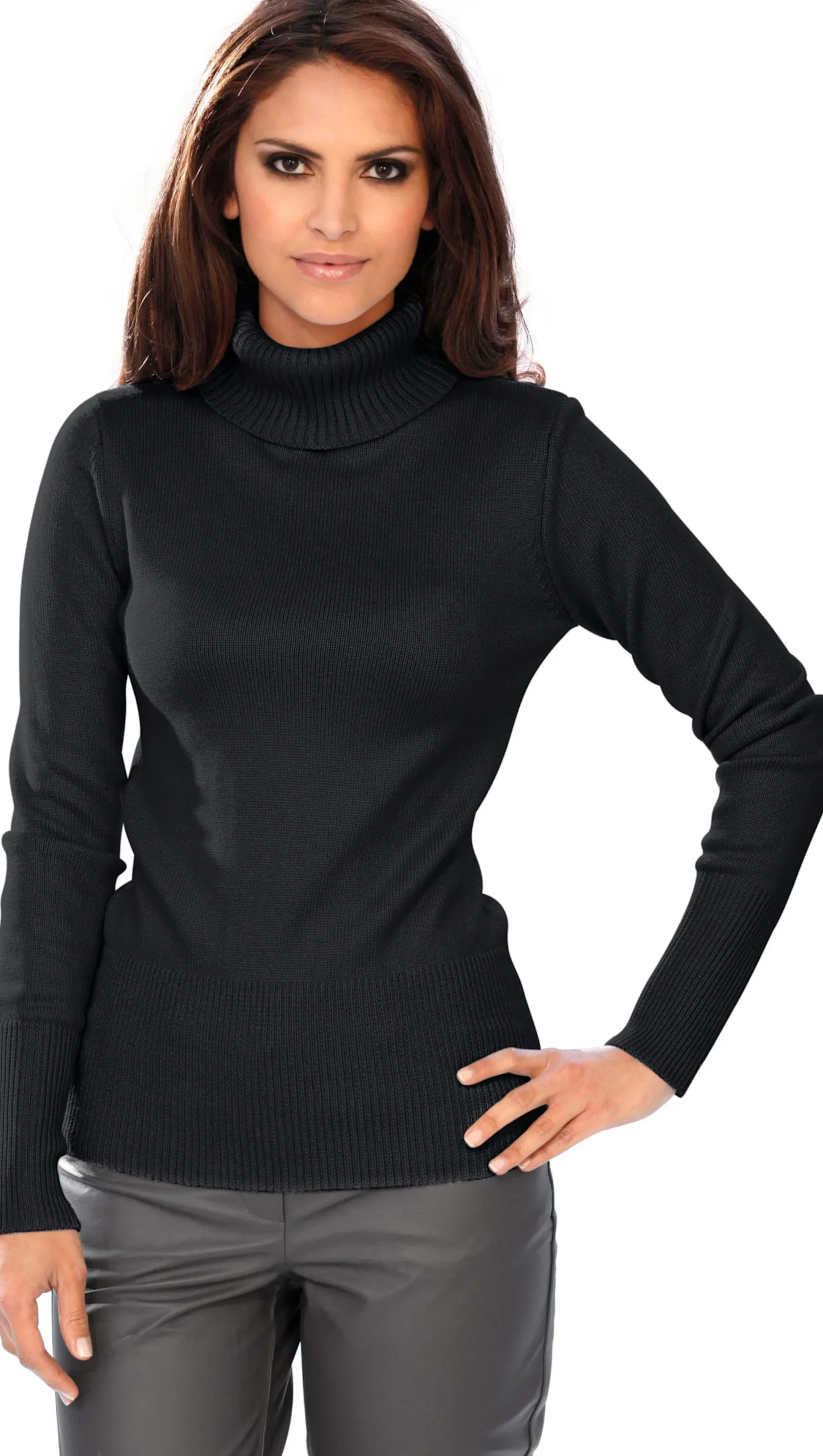 Basics|heine Rollkragenpullover mit Kaschmir-Anteil schwarz