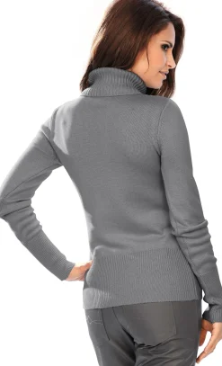 Basics|Pullover|heine Rollkragenpullover mit Kaschmir-Anteil grau-melange