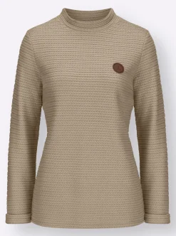 Shirts| Rollkragenshirt aus Jacquard-Strick schlamm