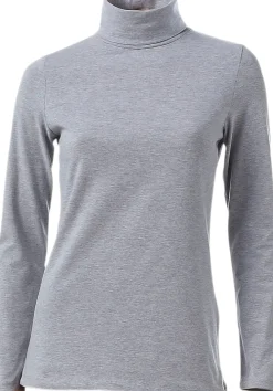 Shirts|heine Rollkragenshirt in figurbetonter Form grau-melange