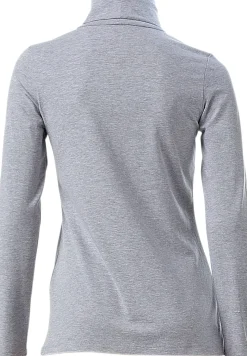 Shirts|heine Rollkragenshirt in figurbetonter Form grau-melange