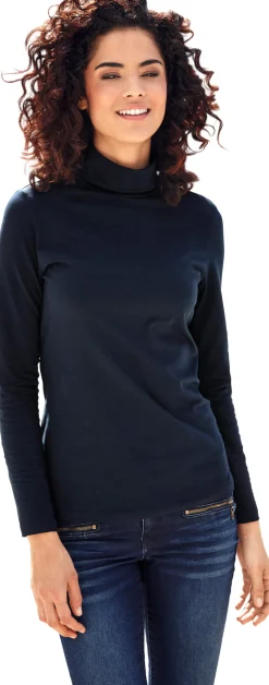 Shirts|heine Rollkragenshirt in figurbetonter Form marine