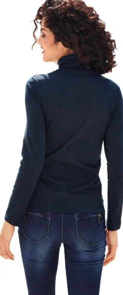 Shirts|heine Rollkragenshirt in figurbetonter Form marine