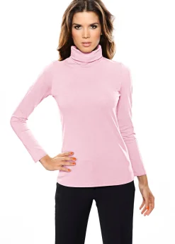 Shirts|heine Rollkragenshirt in figurbetonter Form rosé