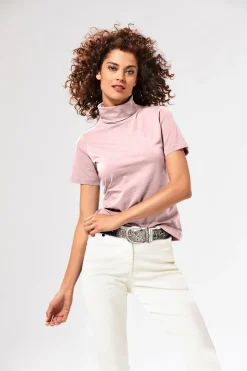 Shirts|heine Rollkragenshirt in taillierter Form rosé