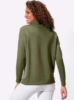 Shirts| Rollkragenshirt mit Kontrast-Paspeln oliv