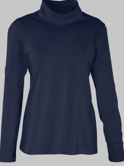 Basics| Rollkragenshirt mit langen Ärmeln marine