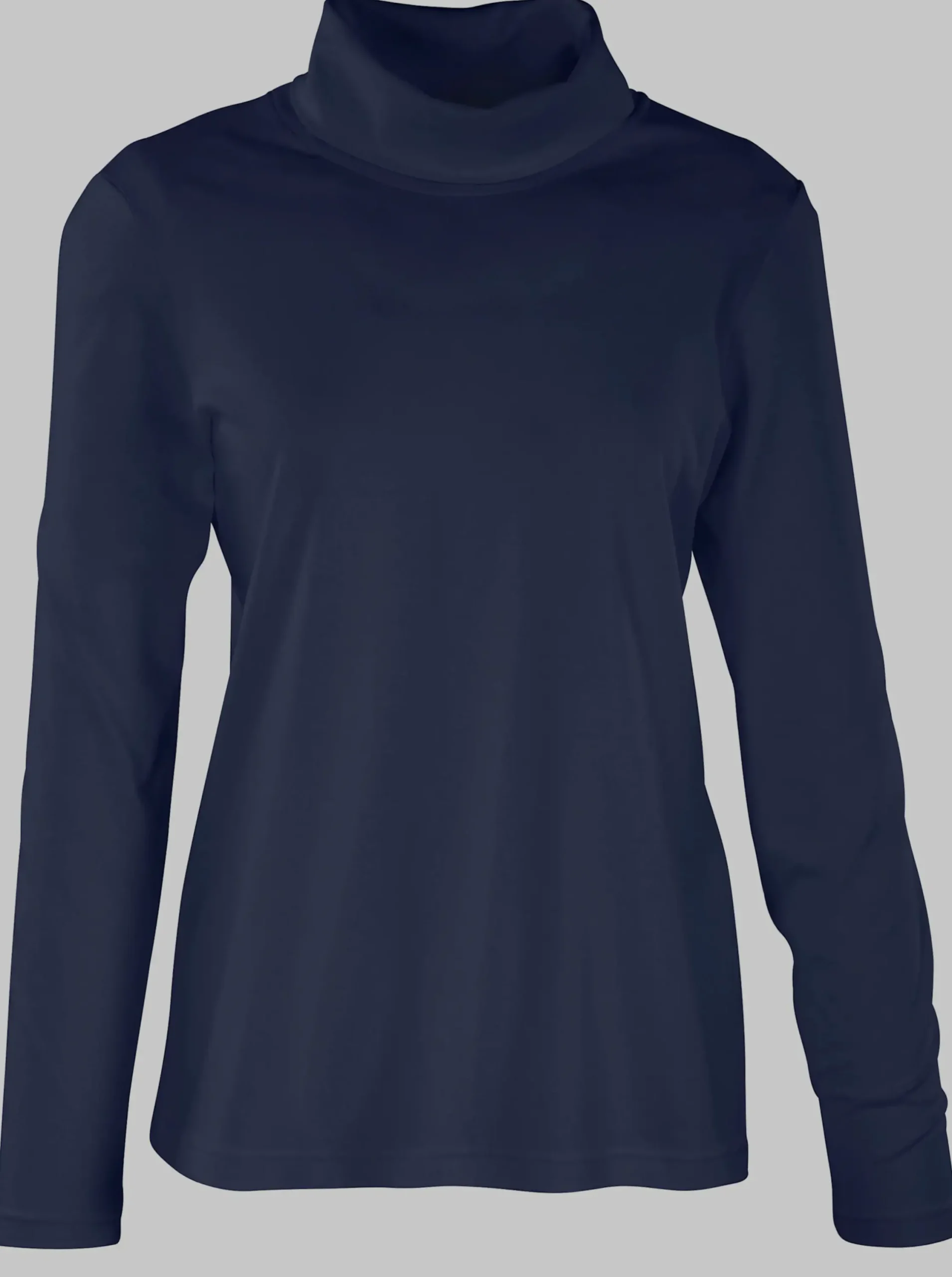 Basics| Rollkragenshirt mit langen Ärmeln marine