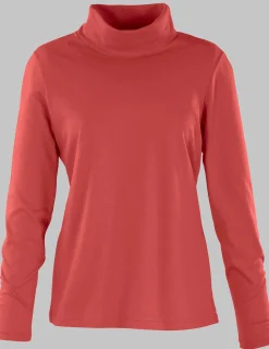 Basics| Rollkragenshirt mit langen Ärmeln rostrot