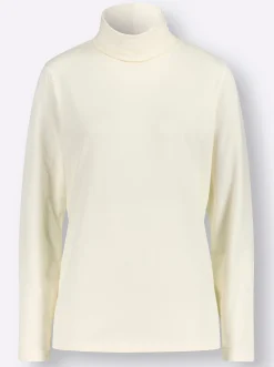 Shirts| Rollkragenshirt mit langen Ärmeln champagner