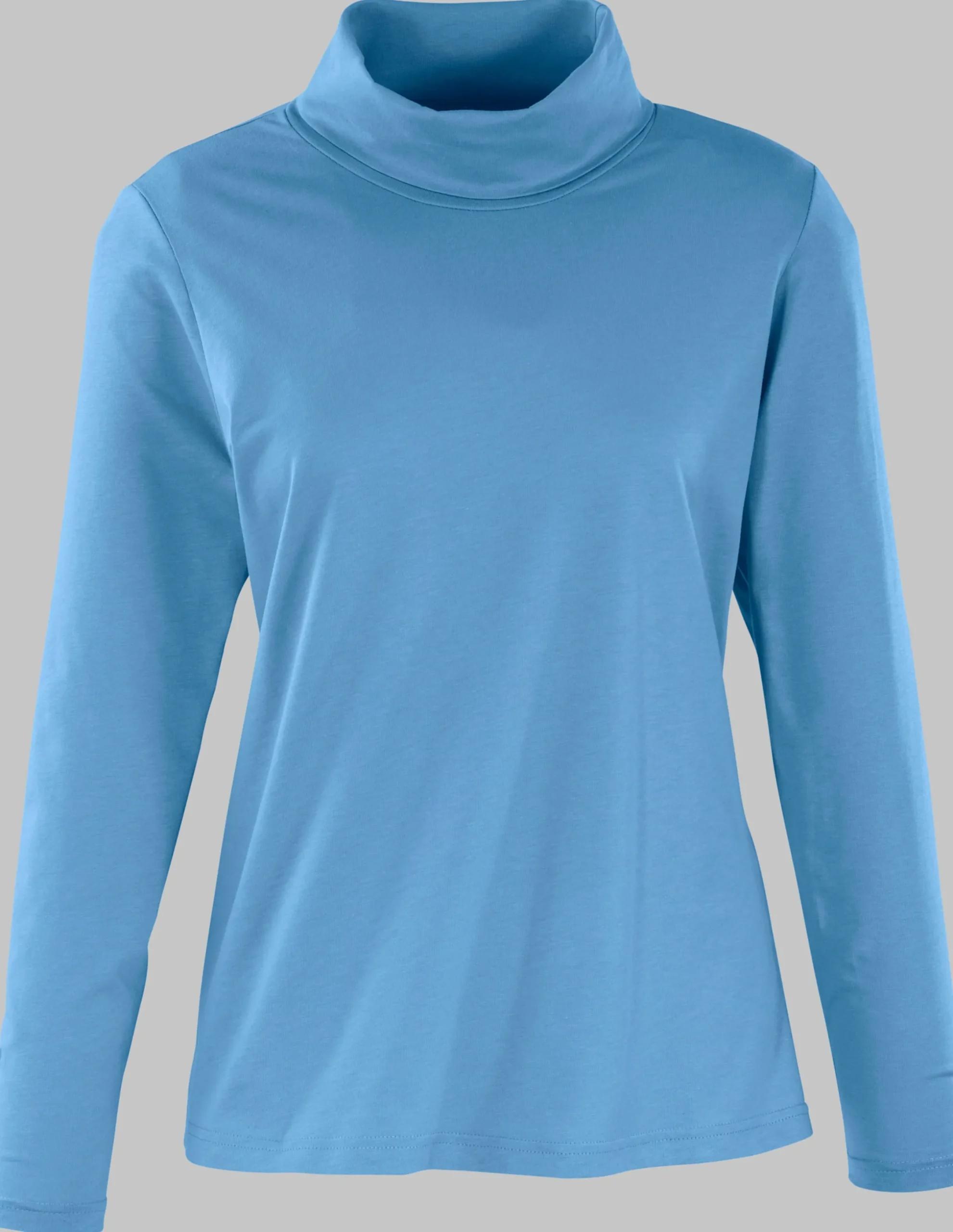 Basics|Shirts| Rollkragenshirt mit langen Ärmeln bleu