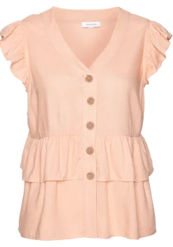 Strandmode|LASCANA Rüschenbluse peach