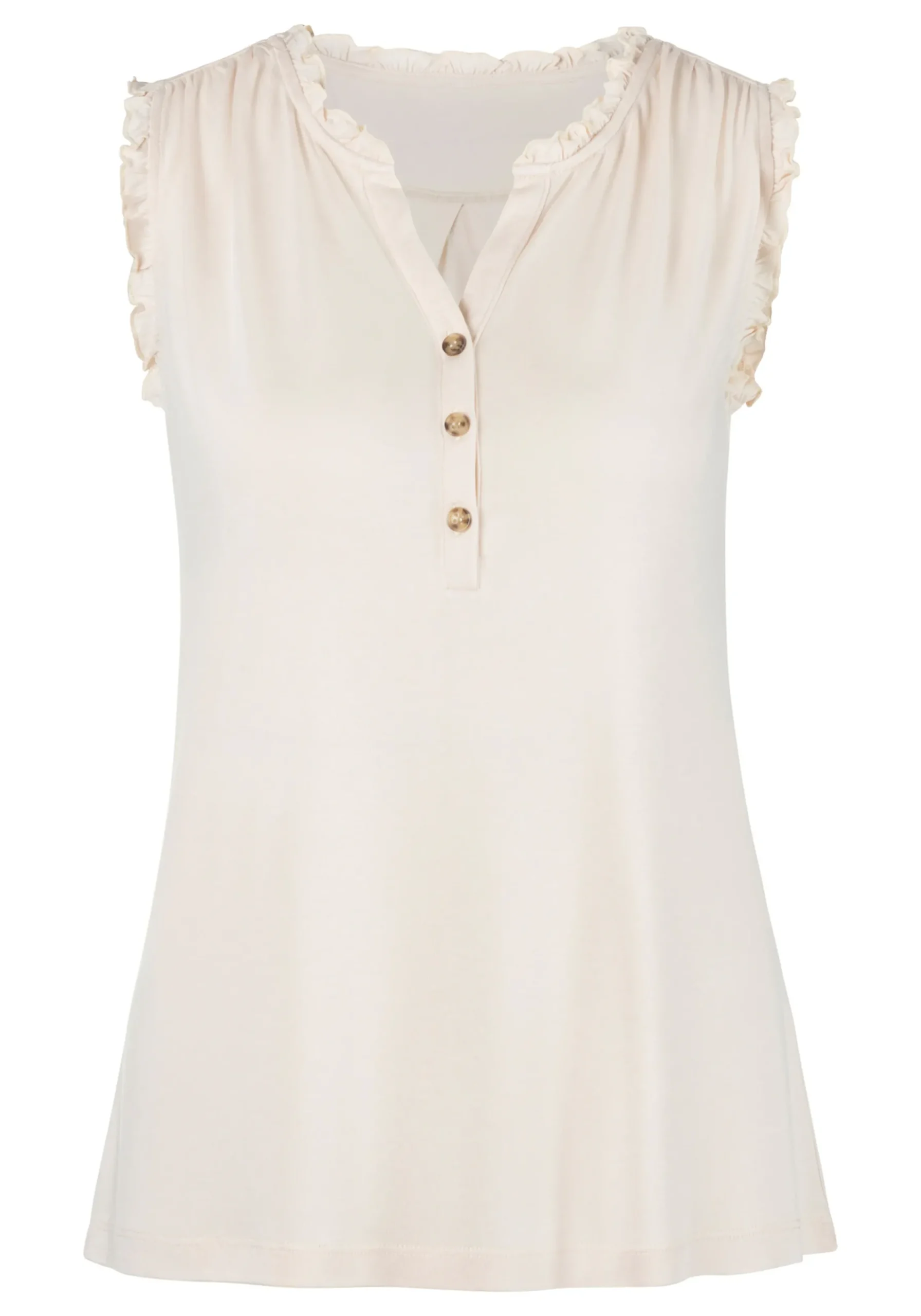 Shirts|LASCANA Rüschentop beige