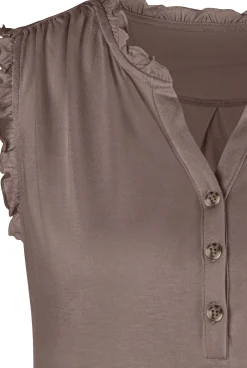 Shirts|LASCANA Rüschentop taupe