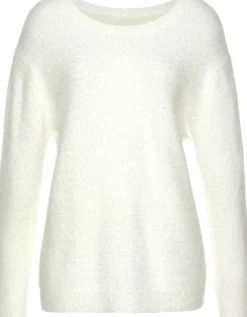 Strandmode|Pullover|LASCANA Rundhalspullover naturweiß
