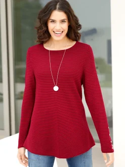 Pullover| Rundhalspullover rot