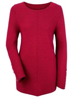 Pullover| Rundhalspullover rot