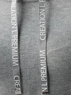 Pullover|CREATION L PREMIUM Rundhalspullover steingrau-meliert