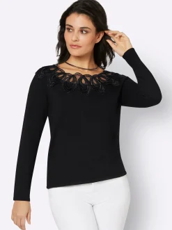 Pullover| Rundhalspullover schwarz