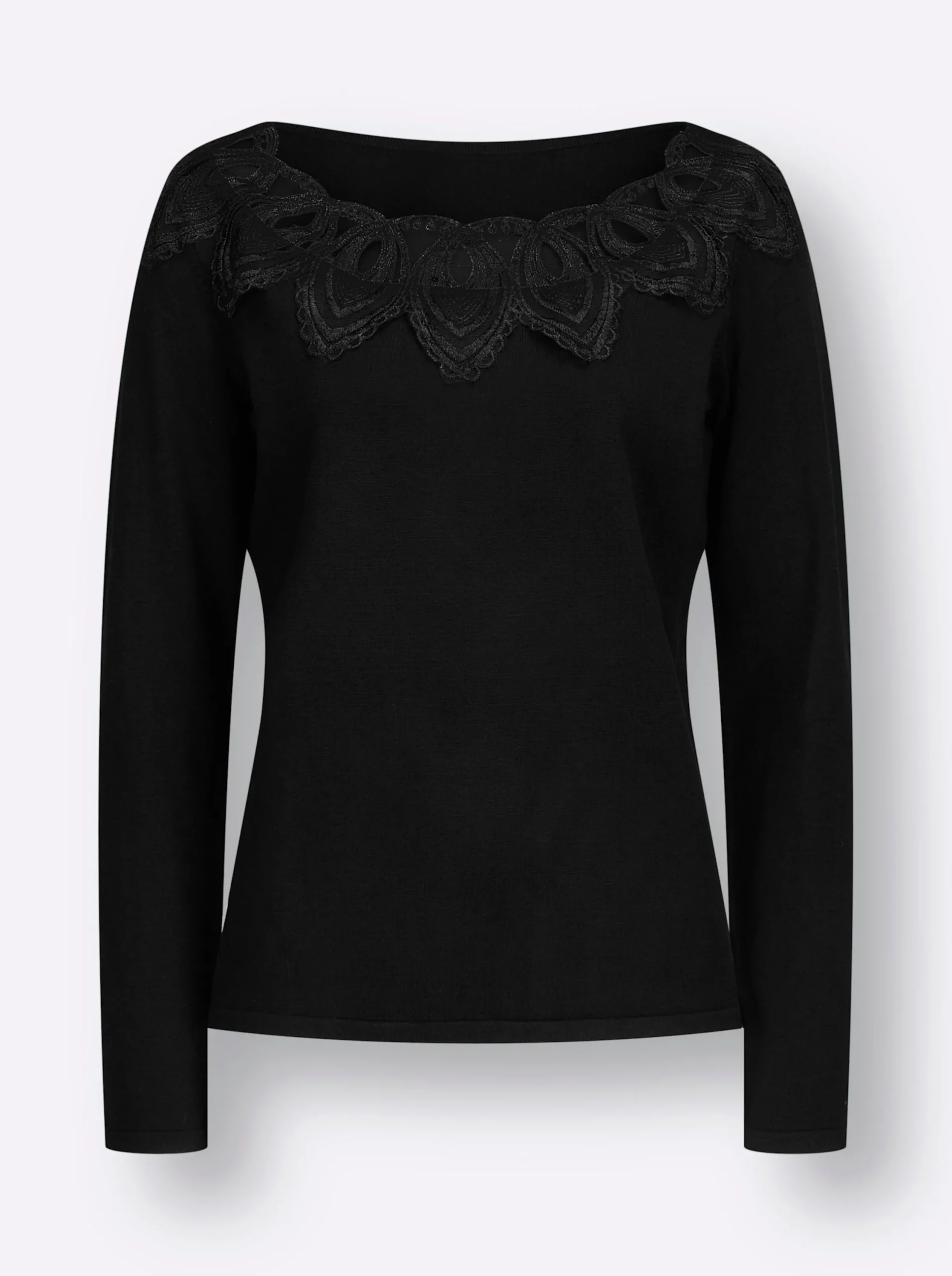 Pullover| Rundhalspullover schwarz
