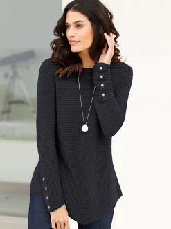 Basics| Rundhalspullover schwarz