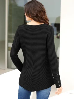 Basics| Rundhalspullover schwarz