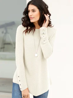 Pullover| Rundhalspullover ecru
