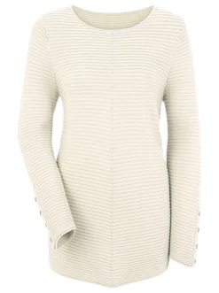 Pullover| Rundhalspullover ecru