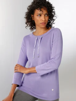 Pullover|CREATION L PREMIUM Rundhalspullover lavendel