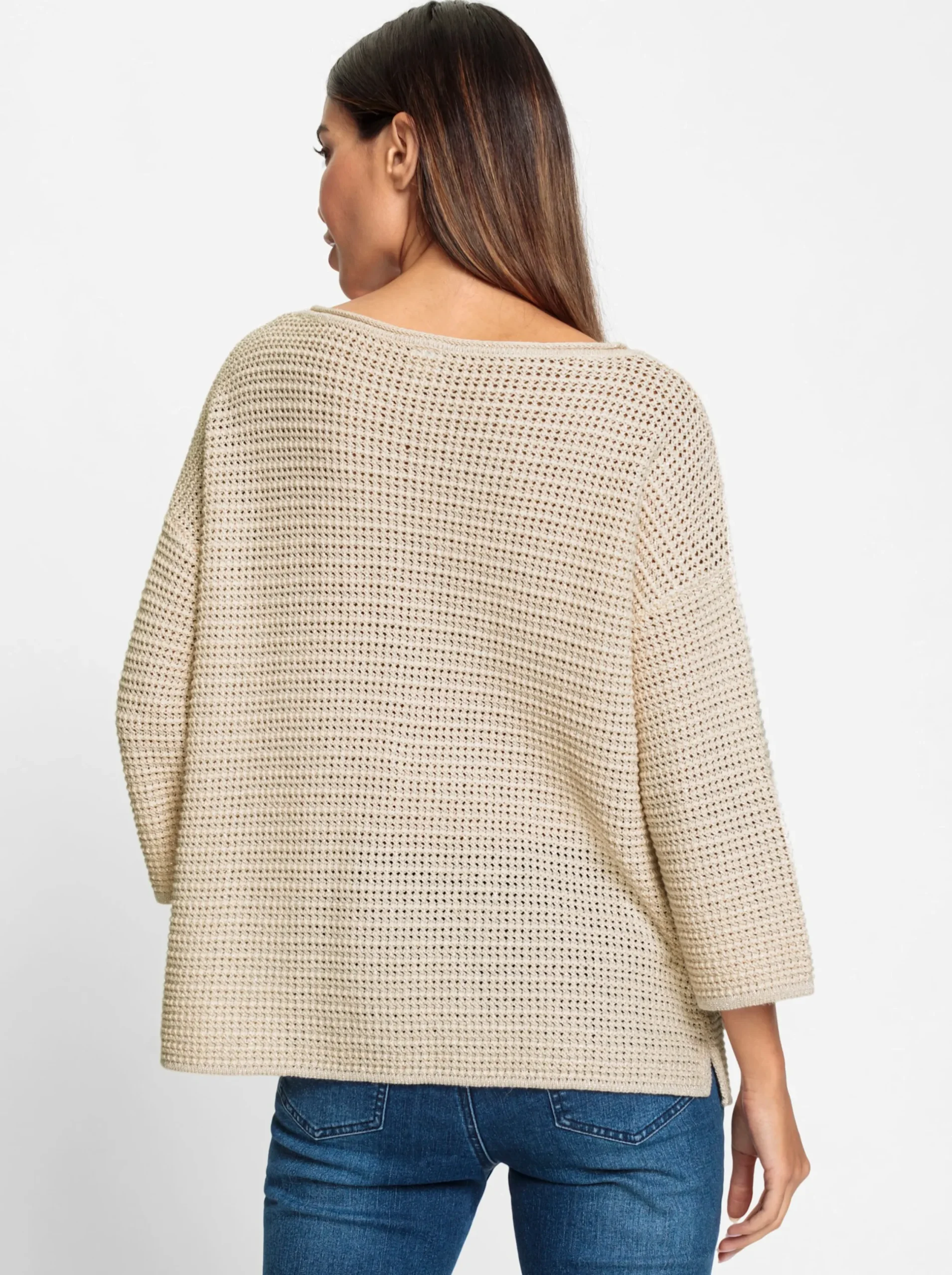 Pullover|heine Rundhalspullover elfenbein