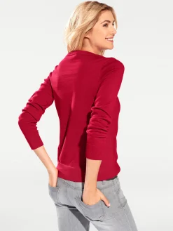 Basics|Pullover|heine Rundhalspullover aus Feinstrick rot