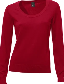 Basics|Pullover|heine Rundhalspullover aus Feinstrick rot