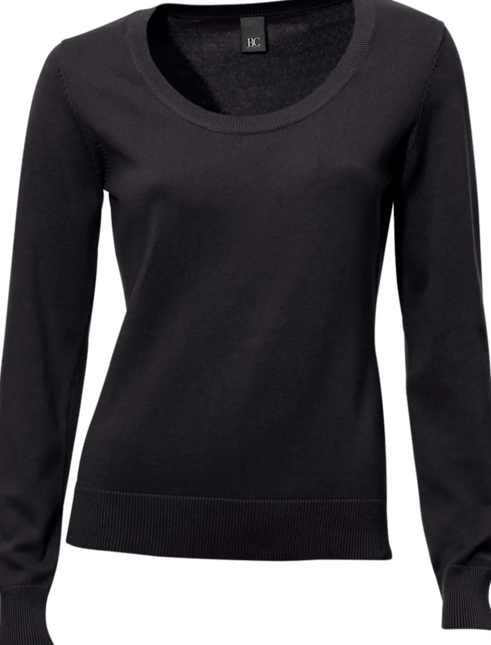 Pullover|heine Rundhalspullover aus Feinstrick schwarz