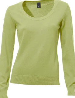 Basics|Pullover|heine Rundhalspullover aus Feinstrick kiwi