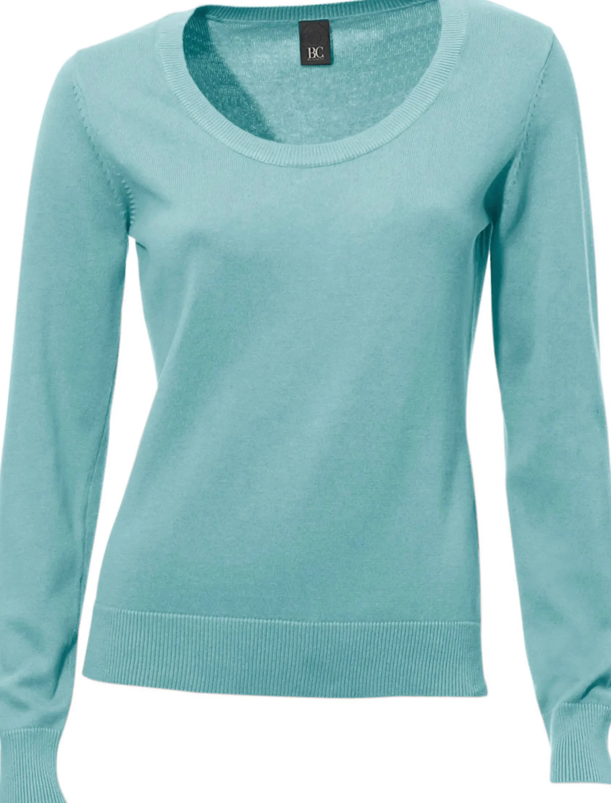 Pullover|heine Rundhalspullover aus Feinstrick aqua