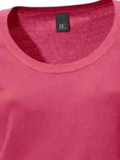 Basics|Pullover|heine Rundhalspullover aus Feinstrick pink