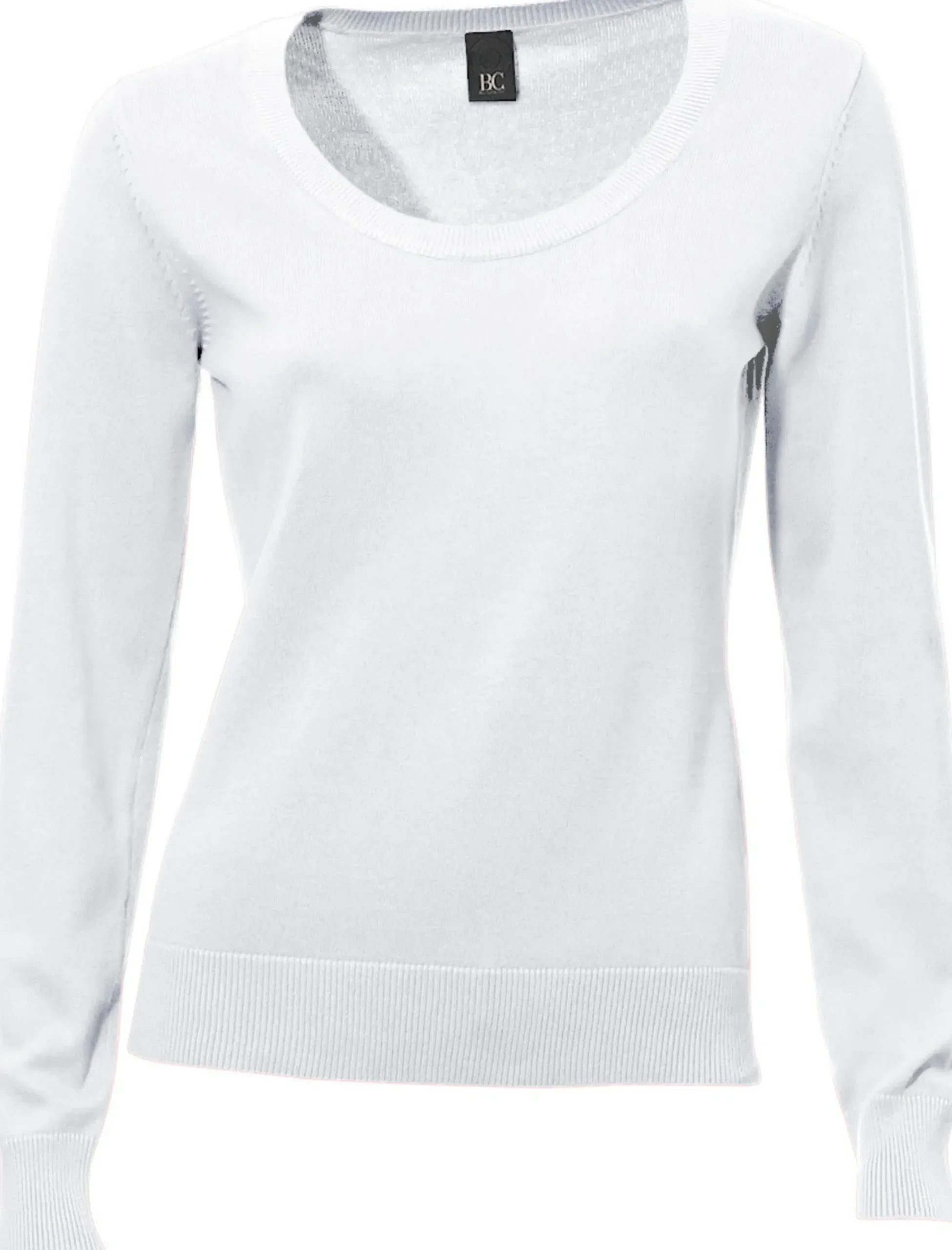 Pullover|heine Rundhalspullover aus Feinstrick weiß